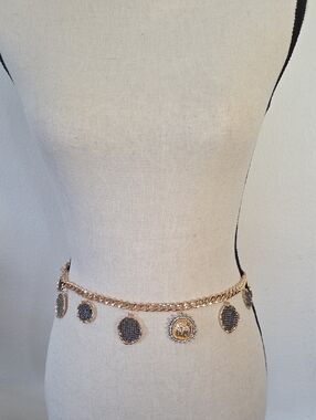 Gold Chain Belt With Charm Decor
